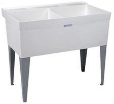 Mustee Utilatwin 40 in. W X 24 in. D Double Thermoplastic Laundry Tub