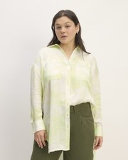 Everlane X Marques Almeida Satin Tie Dye Shirt Womens Small Green Preppy Vacay