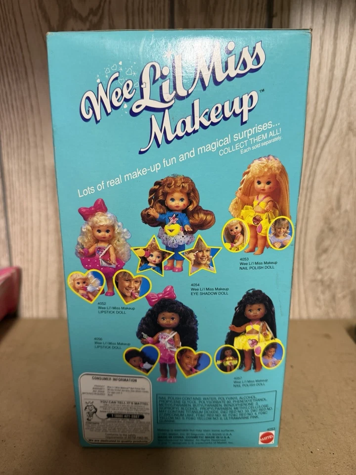 RARO WEE LIL MISS MAQUILLAJE 1991 MUÑECA LÁPIZ LABIAL MATTEL 4052 - NUEVO EN CAJA Foto 3 de 4