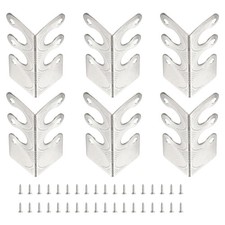 6Pcs Skiffers Baseboard Corner Protectors, Baseboard Cover with Screws, Silver