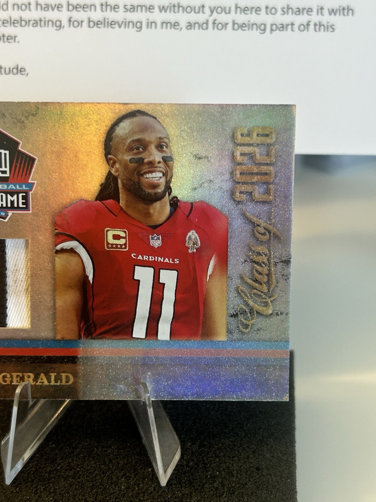2026 Panini Hall Of Fame Larry Fitzgerald Game Used Jersey Patch /350 view 15