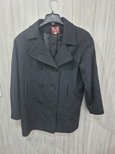 Vintage Maurices Made In USA 100% Pure Wool Pea Coat Size M Warm Retro Classic