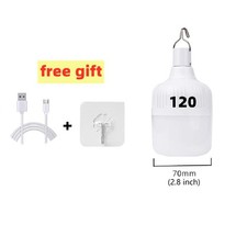 3 Pack USB Rechargeable Solar LED Bulb Light Portable Camping Tent Lamp