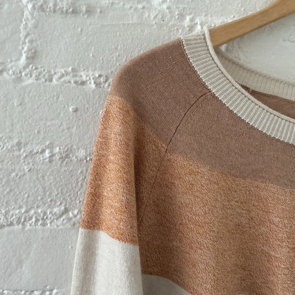 Smartwool Sweater Womens Medium Edgewood Colorblock Beige Wool Blend Cozy Comfy - Image 3 of 4