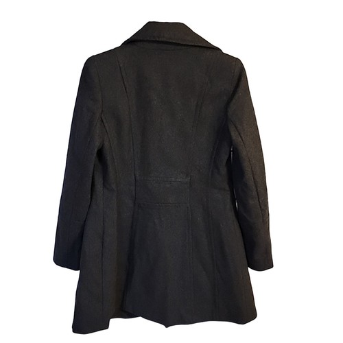 Anne Klein Charcoal Gray Wool Blend Double Breasted Peacoat Overcoat Size XS - Picture 10 of 10
