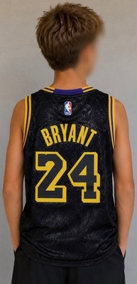 Kobe Bryant #24 #8 LA Lakers Black KID Jersey  YOUTH Medium 10/12 Rare