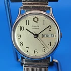 Vintage 1988 Timex Day/Date Mens Quartz Watch Stretch Bracelet Size 6.5 - 9+