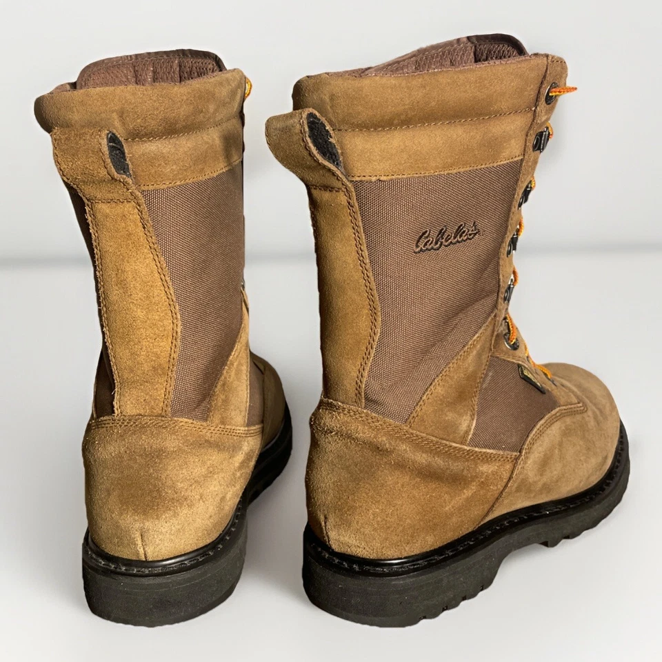 Cabela’s Hunting Boots Mens 11 Brown Leather Insulated Gore-Tex Work Nubuck Tall - Image 4 of 4