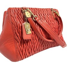 Borsa a tracolla Coach Satchel Madison Gathered in pelle rossa Matelasse 1966