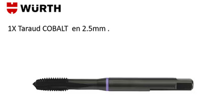 NEU: WURTH 0658740300 / Kobalt-Gewindebohrer M2,5, 2,5 mm, HSCo, DIN 371/376
