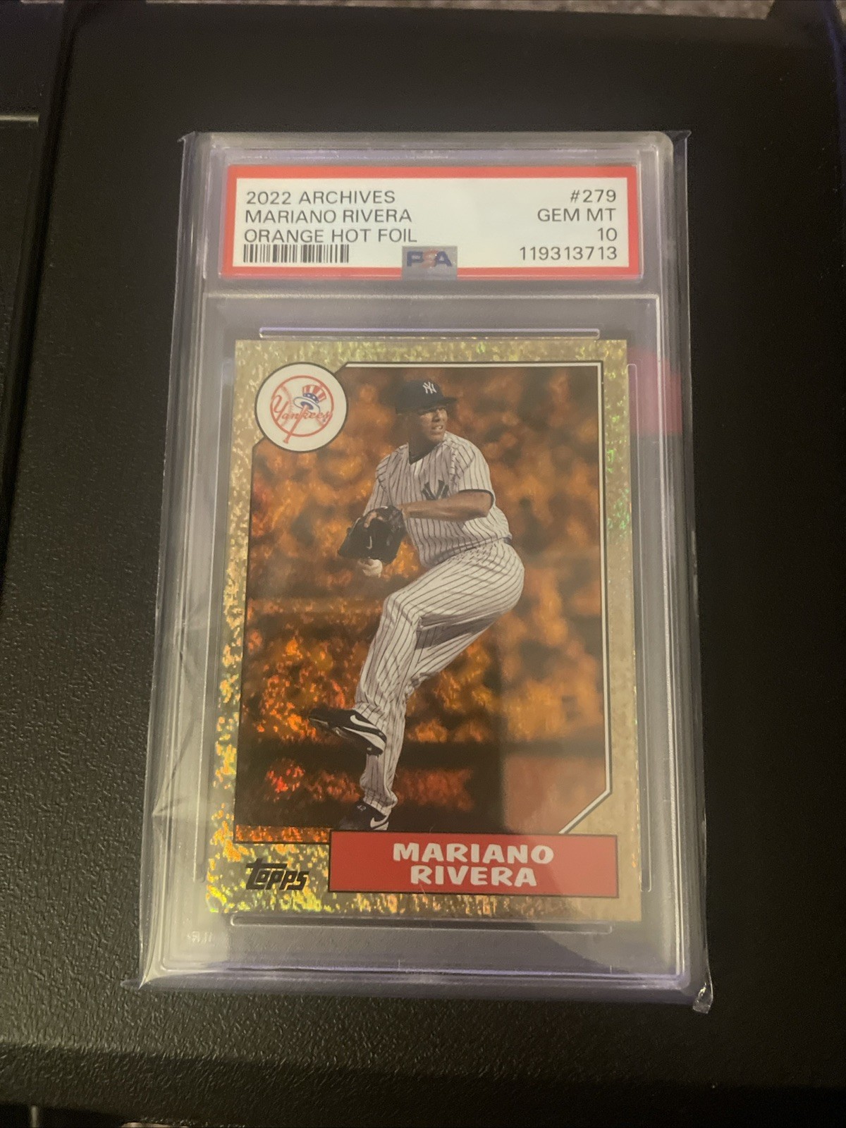 2022 Topps Archives Mariano Rivera Orange Hot Foil #/15 PSA 10 Gem Yankees 