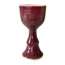 Vintage Gerry Williams Red Glazed Stoneware Pottery Goblet Cup (Signed)