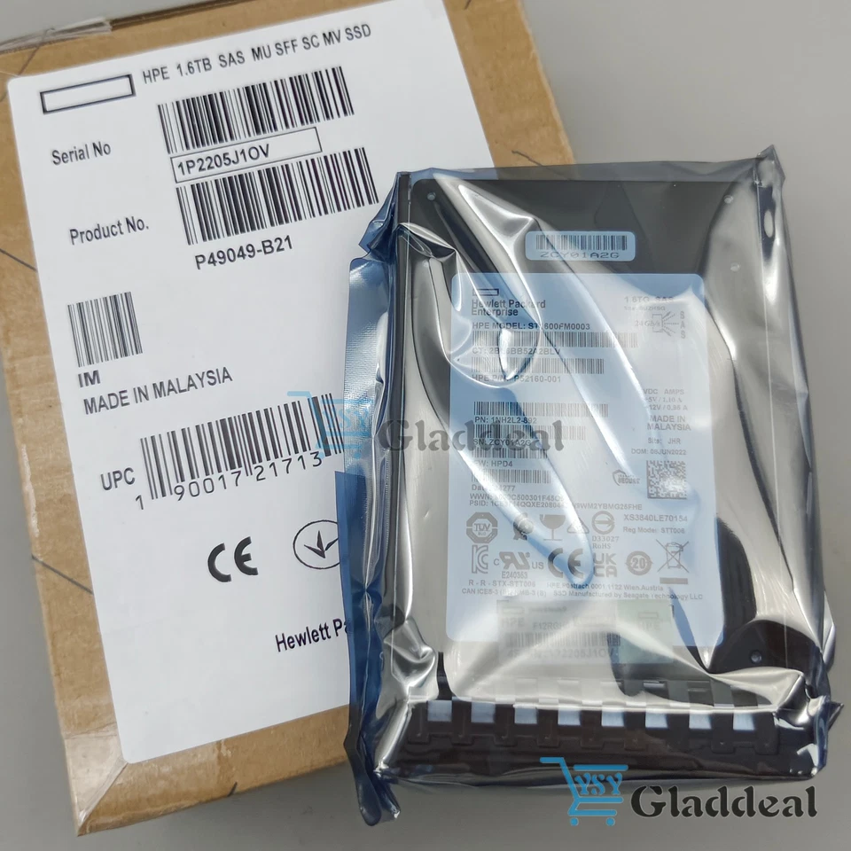 NEW HPE 1.6TB SAS 24G MIXED USE SFF BC MV SSD P49747-001 P49049-B21 - Image 3 of 4