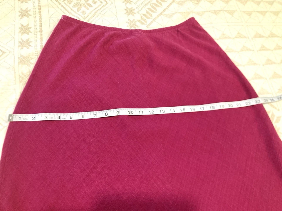 NUEVO SIN ETIQUETAS Eileen Fisher Rosa Lino Cintura Elástica Línea A Maxi Falda Fluida Talla M Foto 4 de 4