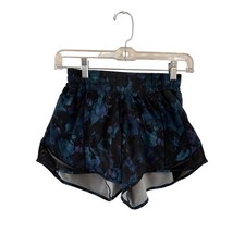Lululemon Hotty Hot High-Rise Lined Short 4 Dark Floral Blue Purple LW7BKZT 4