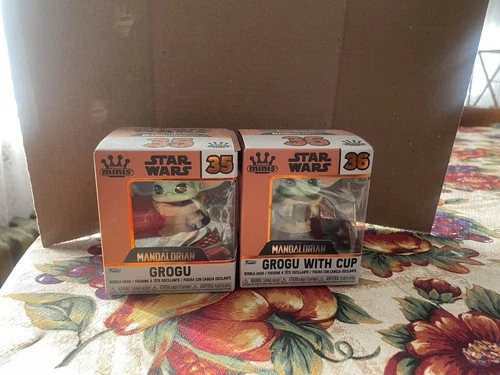 Star Wars Lot Of 2 Grogu Mini Bobble heads Baby Yoda