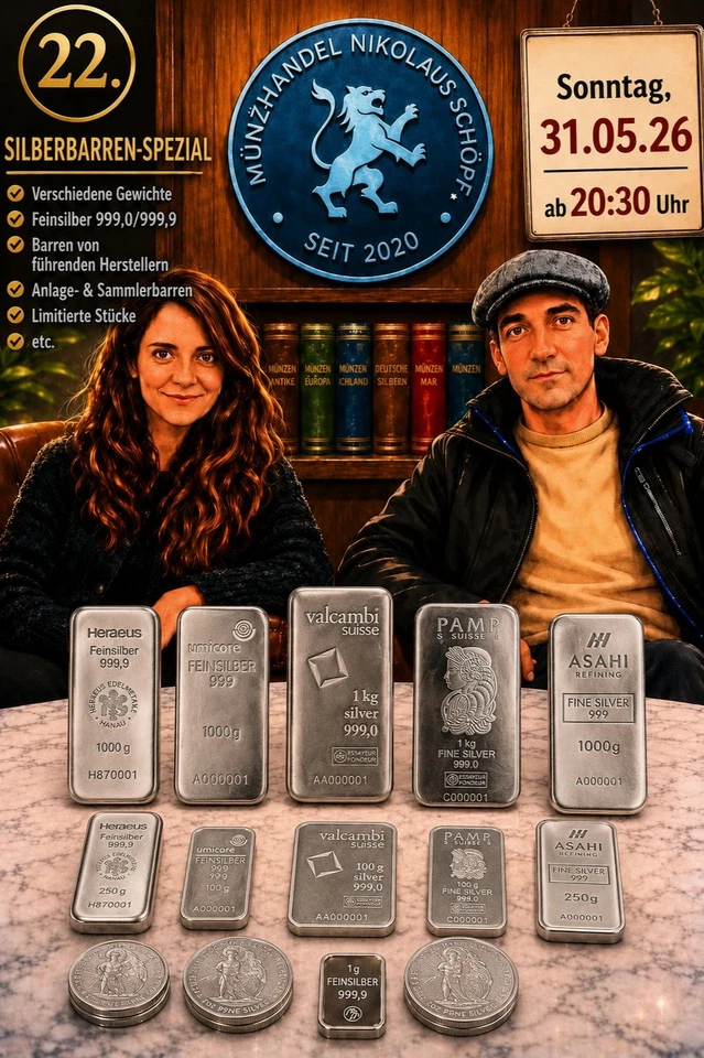 Silberbarren-Spezial Life- Stream, verschoben auf 21 Uhr