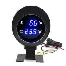 2-in-1 Water Temperature & Voltage Gauge Set - 2” 52mm Digital 2-in-1 Gauge