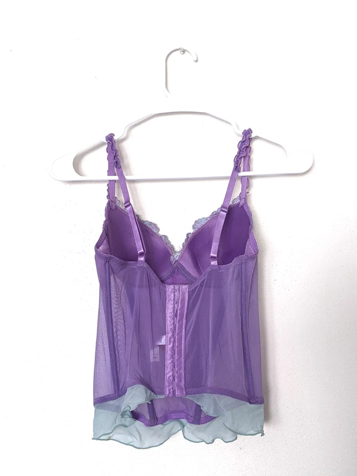 Corsé Floral Vintage Con Volantes Encaje Coqueta Talla 34B Foto 3 de 3