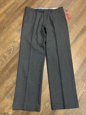 NEW Chaps by Ralph Lauren Mens Charcoal Gray Slim Fit Pants Dress Slacks 33x30