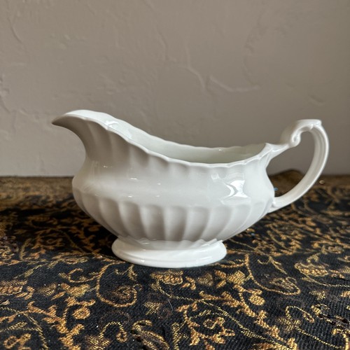 De colección - 8" Alfred Meakin Ltd. Inglaterra Gravy Boat, Blanco Real Semi Porcelana - Imagen 1 de 4