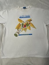 Vintage 1993 Bacardi Rum Make Waves T-Shirt XL Single Stitch Arms and Hem