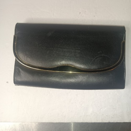 Vintage Bags By Warren Reed Black With Gold Clutch Purse