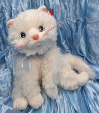 Ty Beanie Baby💜MUFF THE WHITE CAT 6" PLUSH NEW With Tags Retro 2004