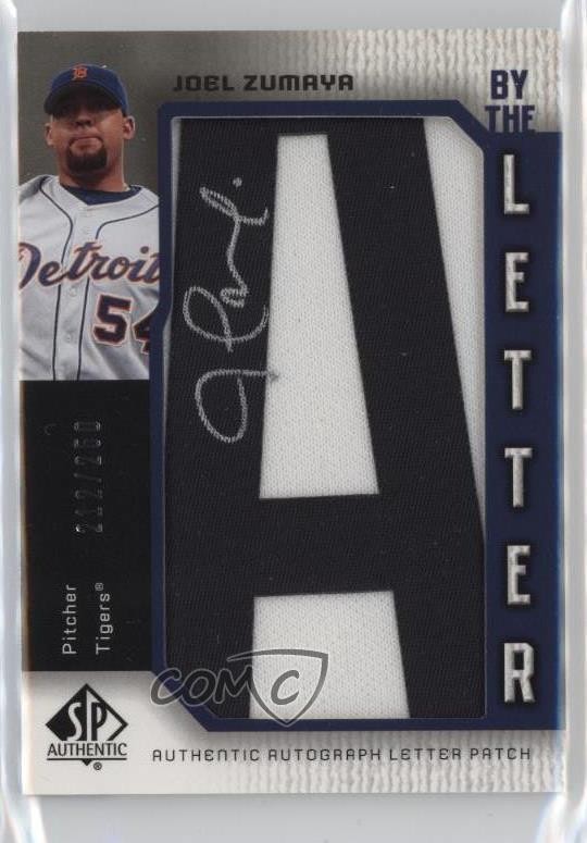 2006 SP Authentic By the Letter 212/250 Joel Zumaya (Letter A) #BL-JZ Auto uk2