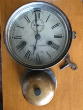 Antique Seth Thomas Bottom Drop Bell Marine Wall Clock Not Working W/Key