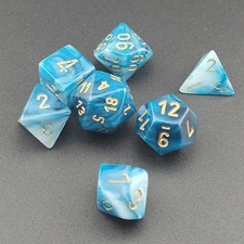 chessex polyhedral d&d blue dice