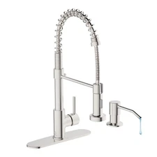 Kitchen Faucet Set, Commercial Kitchen Sink Faucets with Pull Down Sprayer and