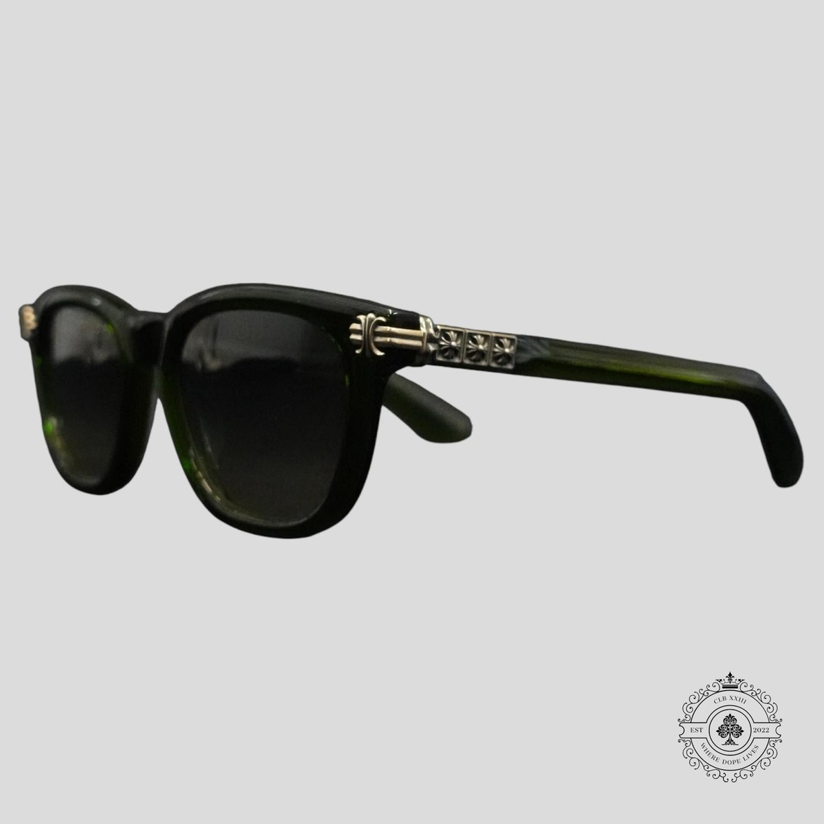 Chrome Hearts Smoke Show Sunglasses in Green/Silver | eBay