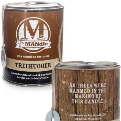 THE MANDLE TREEHUGGER KERZE FÜR MÄNNER TEAK & SANDELHOLZ VATERTAGSGESCHENK