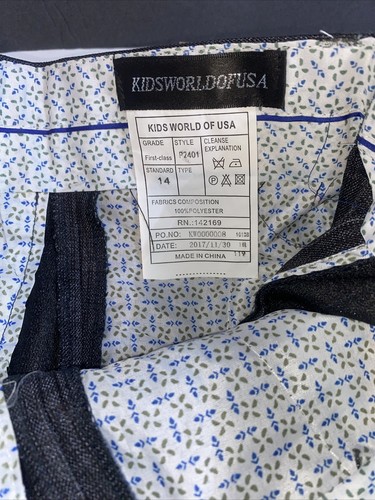 Kids World of USA NEW w/Tags Boys’ Dress Pants Size 14 Flat Front Lux Details - Picture 17 of 19