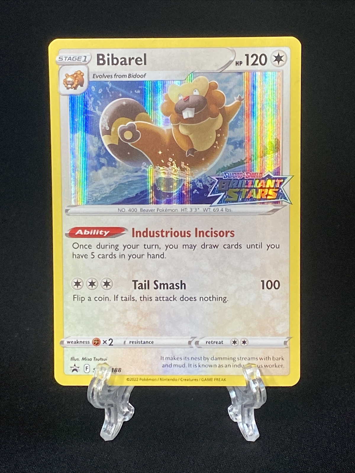 Pokémon TCG Bibarel SWSH Black Star Promos SWSH188 Holo Promo NM