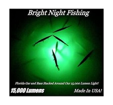 Bright Night Fishing Underwater Fishing Light Battery Clamps 25ft Cord Green ...