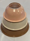 Pyrex Mixing Bowls Autumn Rainbow Two Tone Set 3 322 (1L) 323 (1.5L) 325 (2.5L)