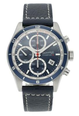 Eberhard & Co. Champion V Chronograph Herrenuhr Automatik Edelstahl 31063 Blau