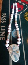 Vintage Abstract Artistic White Faux Pearl Necklace by Japan
