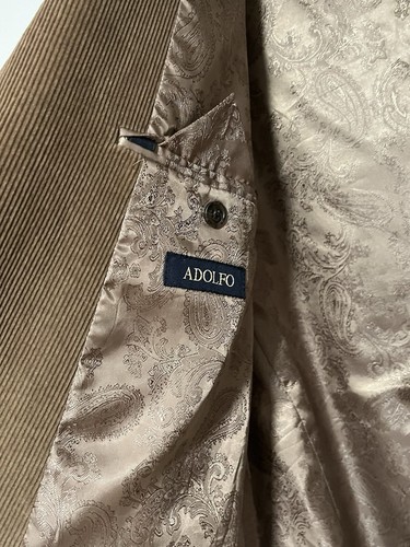 Adolfo Blazer Mens 48R Corduroy Rugged Brown Cowboy Sport Coat Preppy Collegiate - Picture 6 of 16