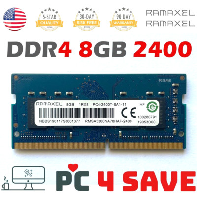 Ramaxel 8GB DDR4 2400 MHz 1RX8 PC4-2400T 260P 1.2V SODIMM Single
