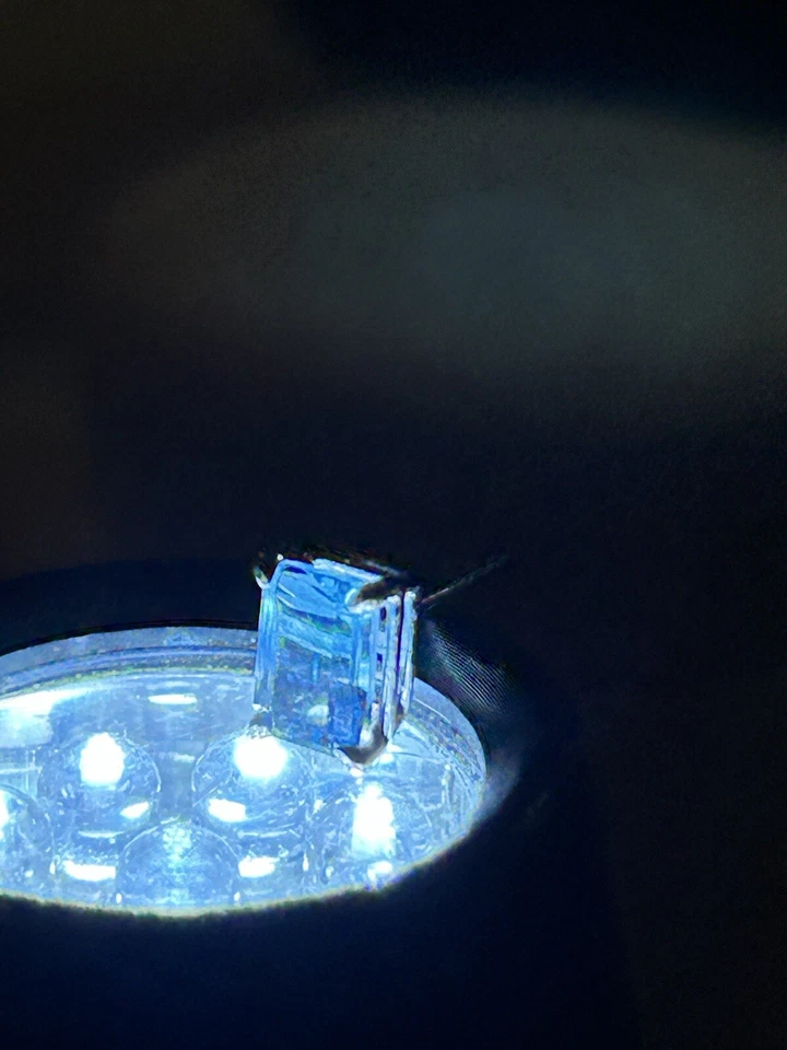 Pendientes Oro Blanco 14k 3.0ct Londres Topacio Azul Tachuela Vintage Hecho a Mano 1.5gr Foto 4 de 4