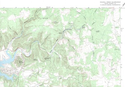 Council Creek Quadrangle Texas 1967 USGS Topo Map 7.5 Minute Topographic