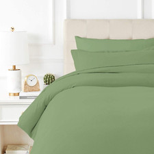 Egyptian Cotton King Duvet Cover 600TC - Cooling Sage Green 1PC