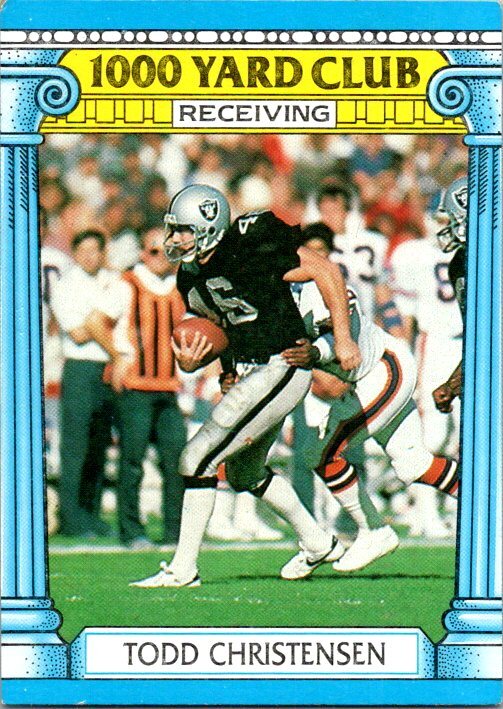 Todd Christensen #49 Football Cards 1987 Topps American UK trading card — raw and PSA graded price guide