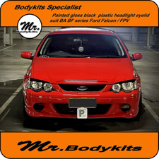 Gloss Black Plastic Headlight/ Head Light Eyelid Eye Lid For BA Ford Falcon/FPV