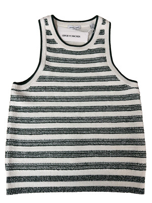 Veronica Beard NWT Orig $298 Ivory Hunter Green Jerrel Knit Tank Sweater Size L