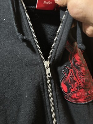 SUPREME DEMON ZIP UP HOODIE Men's Size Medium Red/Black SUPREME DEMON ZIP UP HOODIE Men's Size Medium Red/Black
