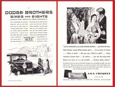 1930 Dodge Brothers Six Sedan Eight-In-Line - A.B.A. Travelers Cheques Print Ad